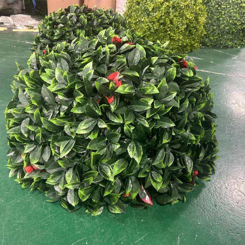 户外绿植井盖遮挡装饰品空心绿植球仿真绿植石楠草球装饰米兰草球