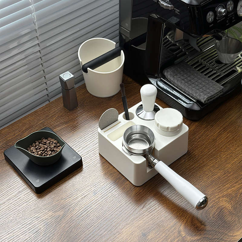 咖啡机配件底座布粉器套装意式布粉器压粉锤三件套咖啡机器具收纳