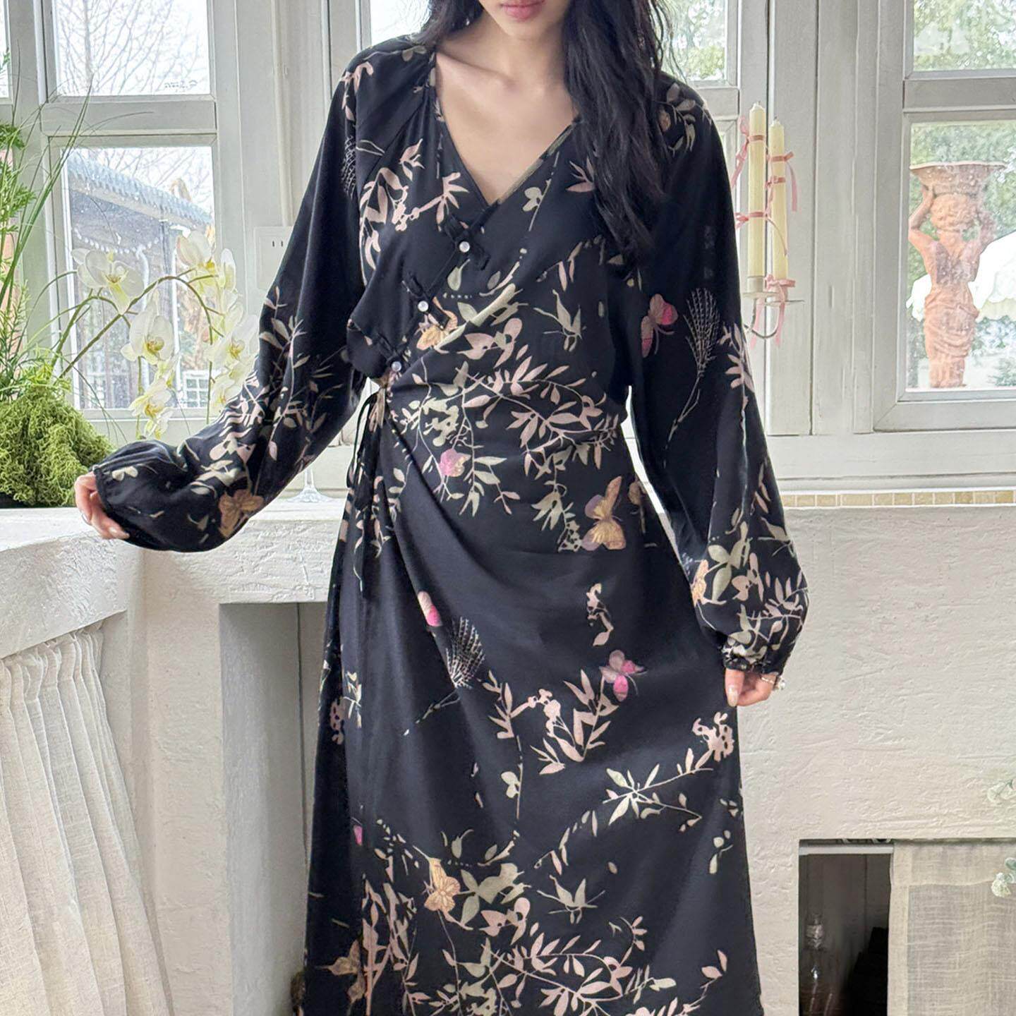 高级感2026年新款绵绸睡裙女春夏季新中式国风睡衣家居睡裙绵绸裙