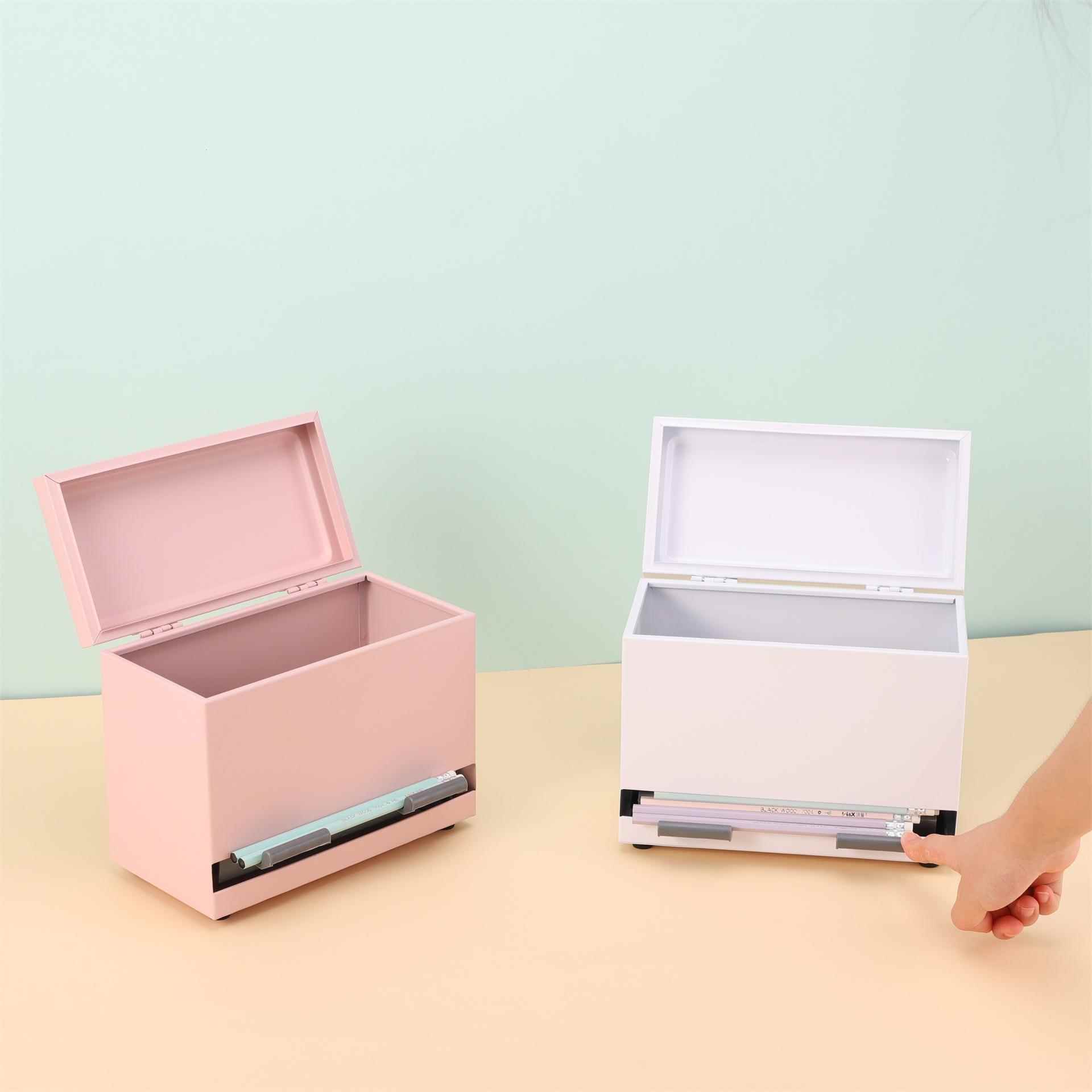 多功能不锈钢吸管盒按压铅笔盒便捷实用带盖吸管盒吸管盒铅笔盒