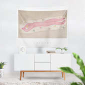 0WYV常玉艺术挂布 饰布挂 淡粉色小清新轻奢画布卧室背景布墙面装