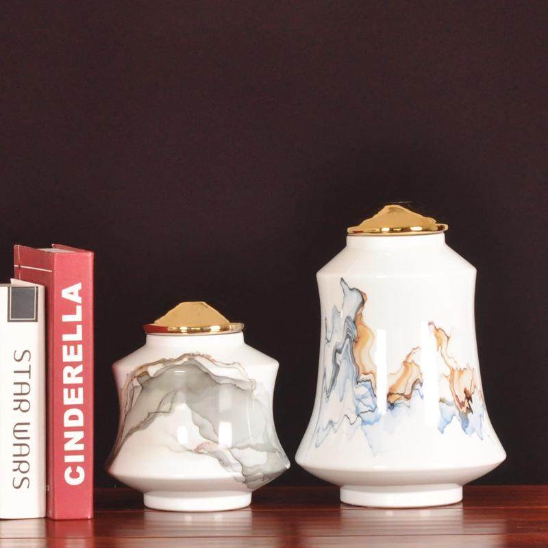 客厅摆件五彩盖景德镇创意装饰罐家具陶瓷玄关茶几电视柜瓷器,特色手工艺,其他特色工艺品,淘宝优惠券,粉丝福利购,淘宝优惠卷