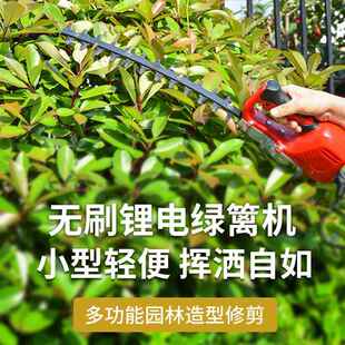 无刷单手电动绿篱机风雷充电式手持园林弧形弯刀球形茶树修剪机