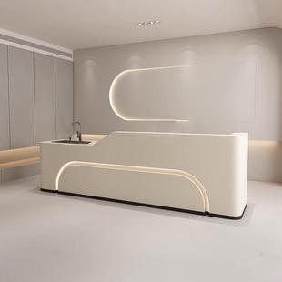 办公室水吧台一体柜商用咖啡店带单水槽茶水间操作台水果店收银柜