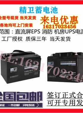 精卫UPS蓄电池6-GFM-100-YT消防12v24ah38ah65a100a120a150a200ah