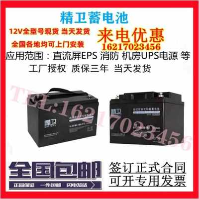 精卫UPS蓄电池6-GFM-100-YT消防12v24ah38ah65a100a120a150a200ah