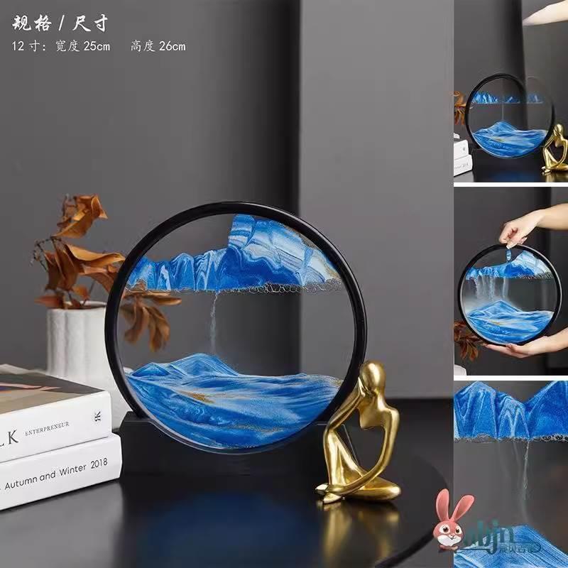 3D立体流沙画沙漏摆件客厅创意解压家居办公室玄关装饰品生日礼物图片