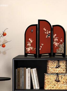 桌喜上眉小屏红色面摆件梢新中式客厅玄关风感小F9858S77众家居装
