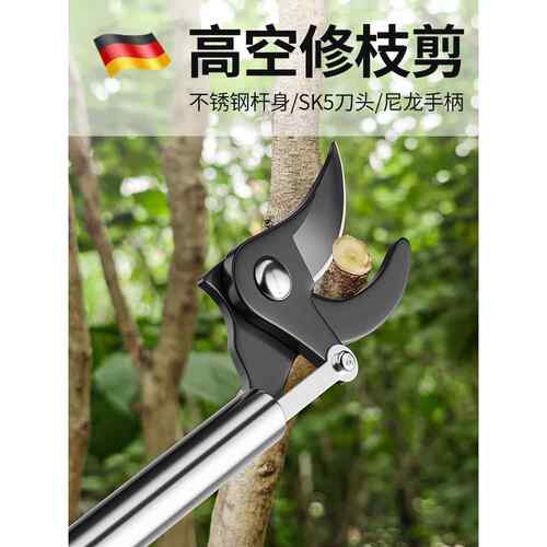 德国高空修枝剪伸缩剪树枝专用剪刀不锈钢粗枝加长高枝剪园艺果树
