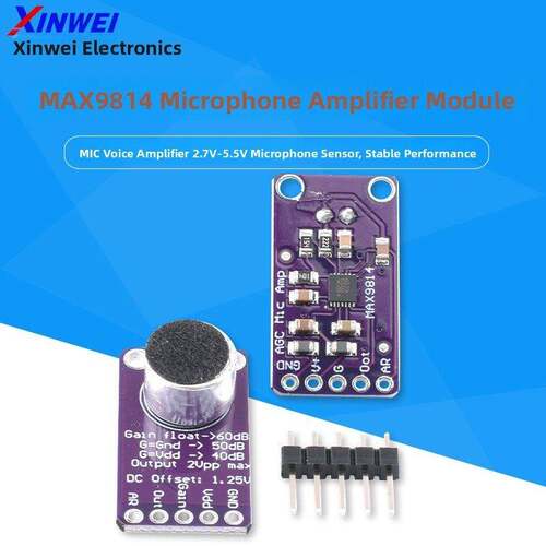 MAX9814麦克风放大器模块 MIC话筒声音放大2.7V-5.5V咪头传感器
