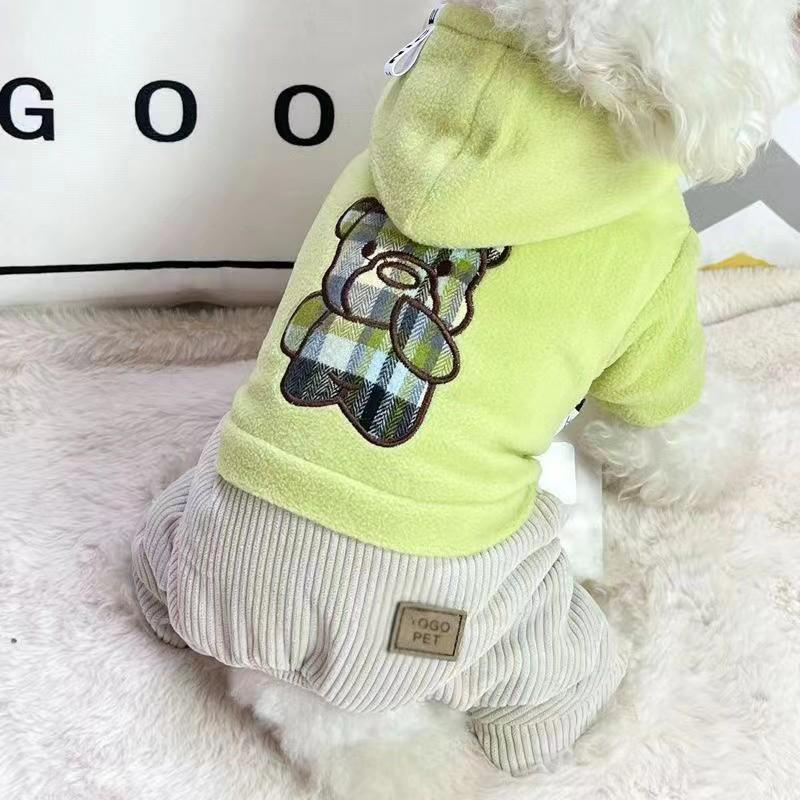 秋冬厚款四脚小狗狗衣服泰迪比熊博美雪纳瑞约克夏小型犬宠物服装