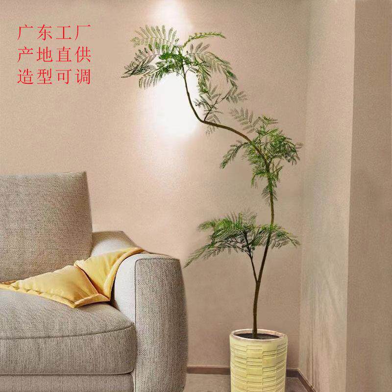 仿真蓝花楹绿植高端室内客厅商铺装饰杆物大弄落地盆栽家居仿生