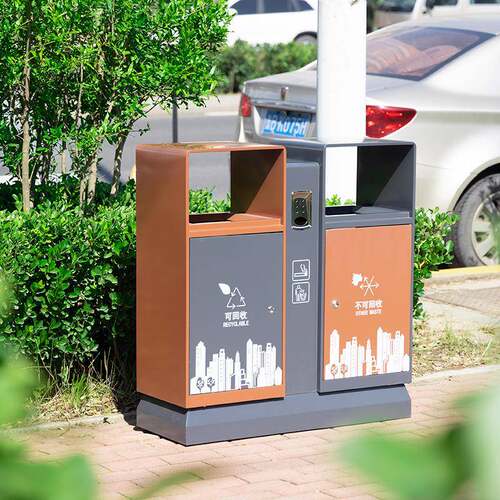 不锈钢分类垃圾桶市政街道两园林景观公园小区简约垃圾收纳桶