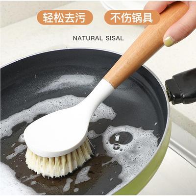 Wooden Handle Pot Scrubber, Multi-functional Long Handle Kit