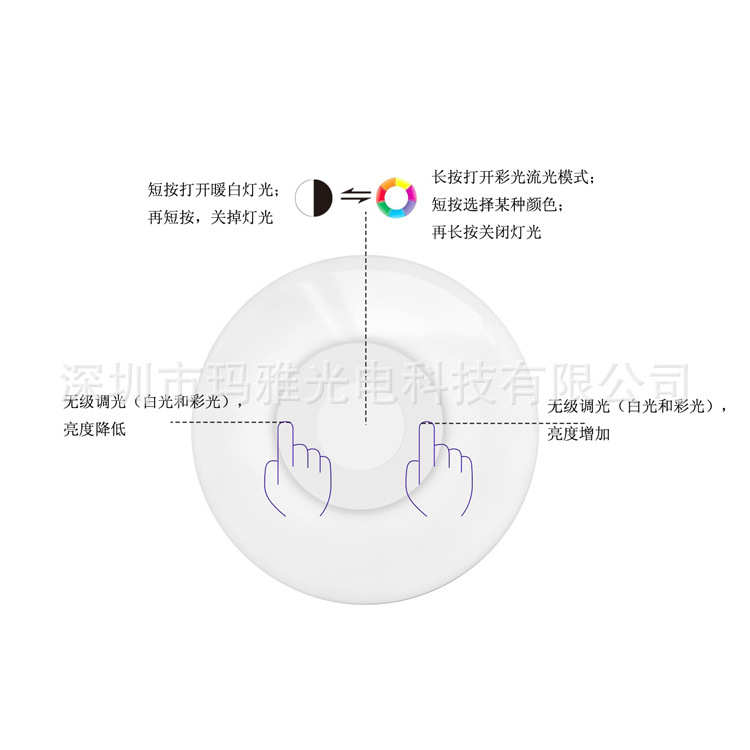 热销RGB调光台灯night light 小夜灯 七彩LED情景氛围护眼床头灯