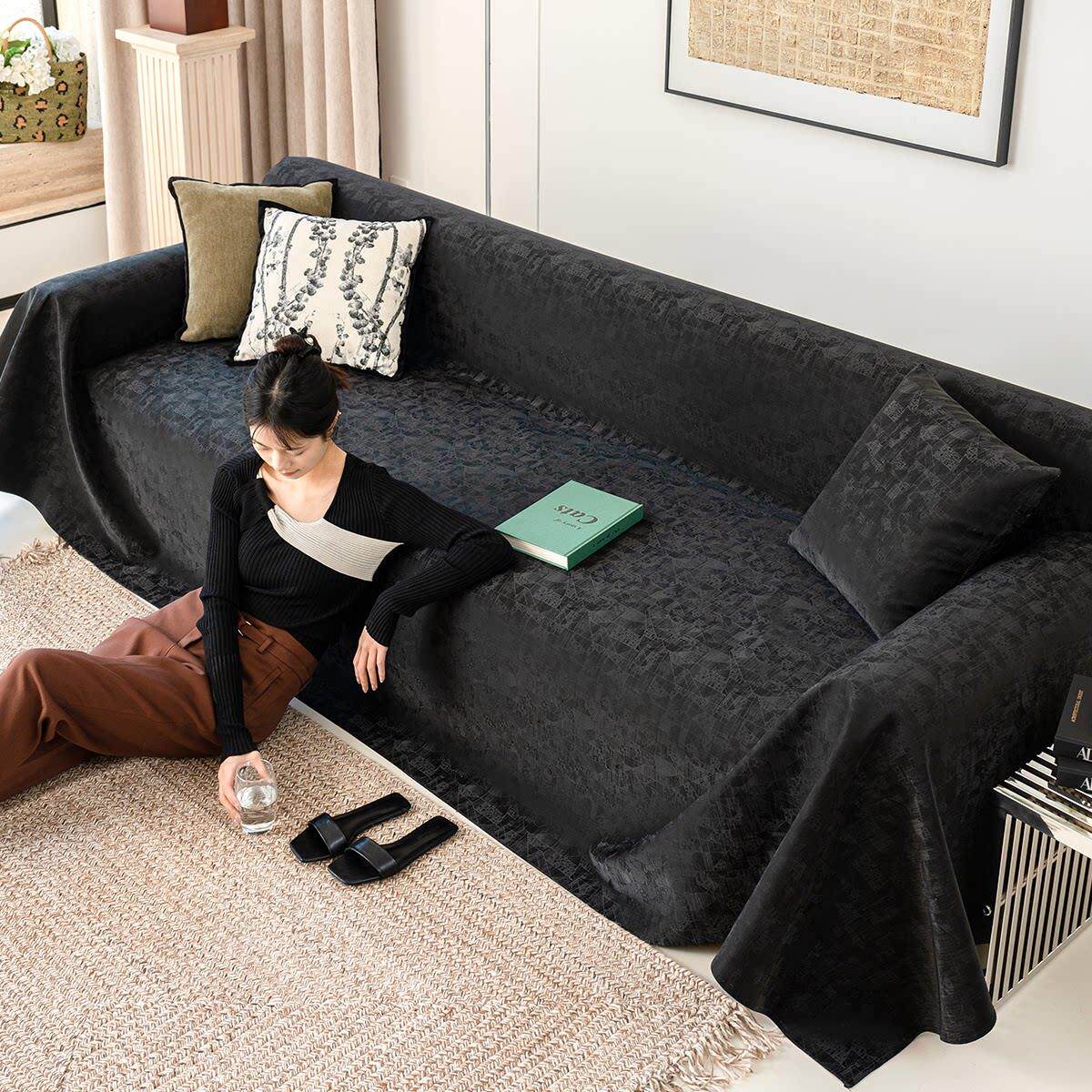 新款皮沙发巾一整张全盖夏季防滑防水轻奢高级感全包沙发盖布套罩