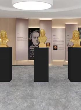 地台展示台模特橱窗站台方形底座立柱商业会展产品陈列展台黑色