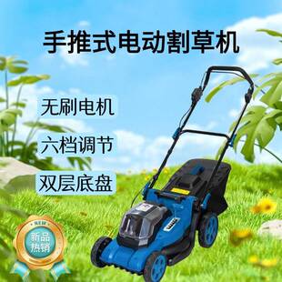 220V电动割草机小型家用手推式除草机草坪修剪机小区绿化修剪机