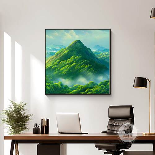 青山图玄关装饰画现代简约客厅饭厅背景墙挂画有山无水靠山画壁画