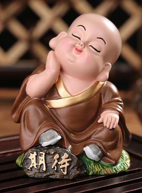 高档办小沙弥禅小和尚摆摆件饰品送同学生意日礼物礼品可爱公室桌