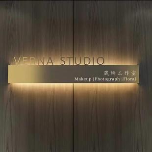 需定制公司背景墙不锈钢拉丝镂空灯箱广告牌门头led发光字设计挂