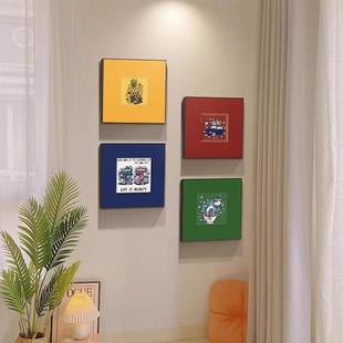 美式多巴胺客厅装饰画覆古卡通入口走廊过道挂画组合画壁龛艺术画