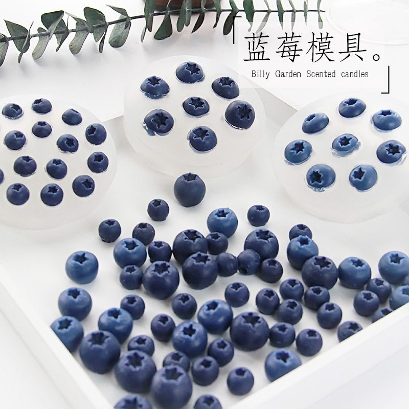 水果蛋糕DIY装饰品大小蓝莓蜡片