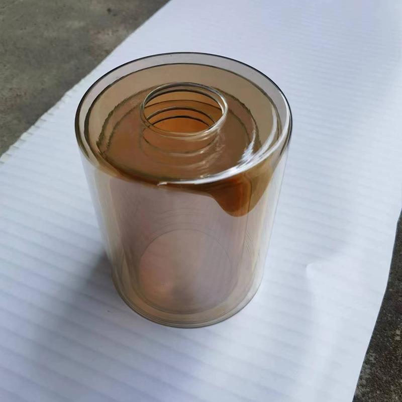 新款欧式玻璃灯罩 直筒玻璃吊灯 电镀琥珀色装饰灯 台灯灯罩配件