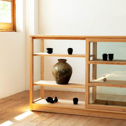 MUMO木墨 玻璃柜 工作室家具 全原实木产品器皿展示柜陈列柜子