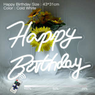 英文字母霓虹灯happy Birthday生日场景装饰灯节日浪漫造型发光字