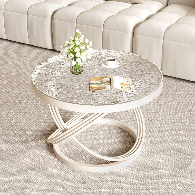 北欧轻奢风钢化玻璃小茶几奢意简约家用茶几卧室小型客厅茶几小型