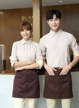 服务员工作服秋冬装酒店西餐厅餐饮饭店火锅店橙色衬衣长袖男女