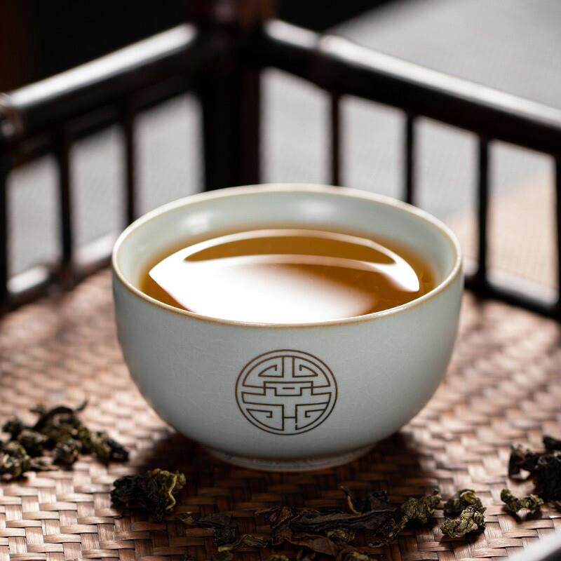 汝道天青色汝窑主人杯单杯金福复古开片可养陶瓷茶具茶杯大号茶盏