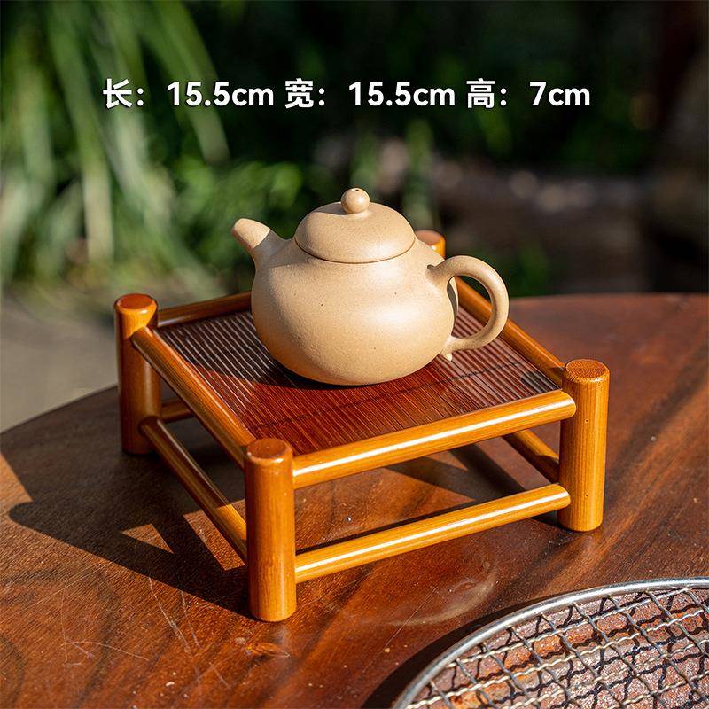 禅意小茶台紫砂壶展示小架子茶具收纳架中式迷你茶壶摆件桌面
