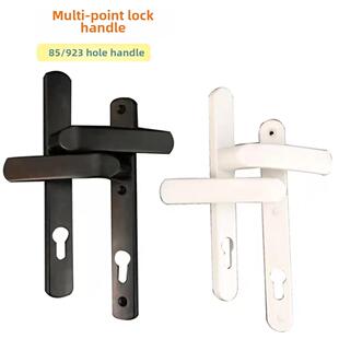 断桥铝合金门把手85型对穿锁把92执手老式阳台门锁体白色黑色拉手