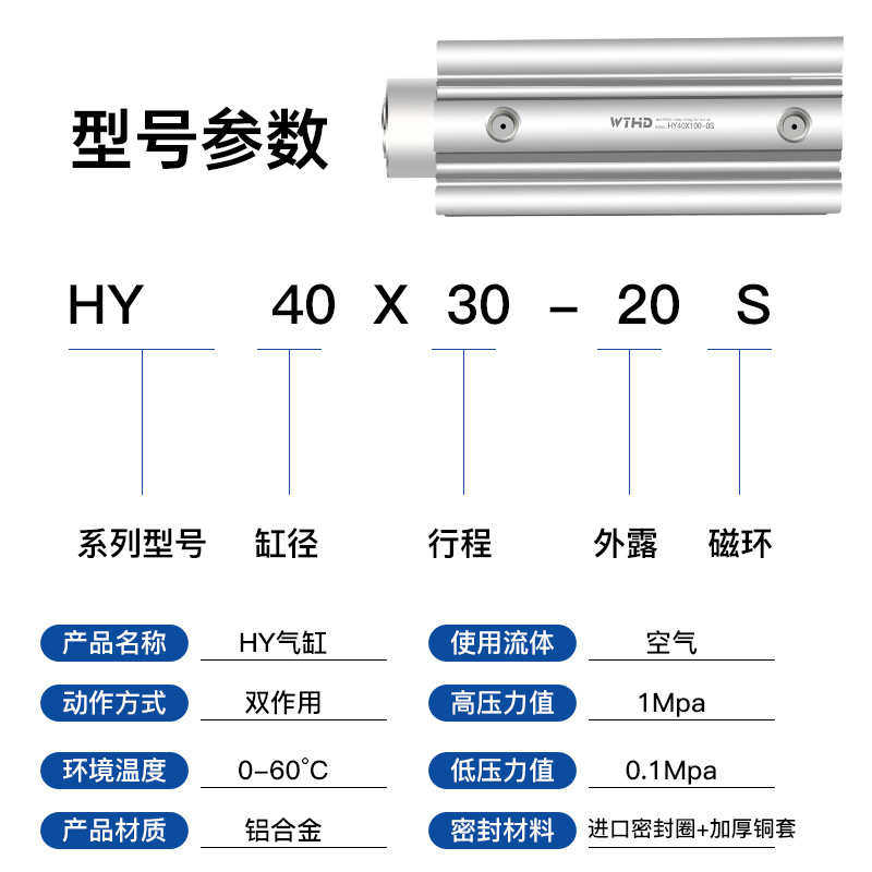 WTHD鸿雕木工机械开料机阻挡气缸大推力防尘侧挡雕刻机定位气缸
