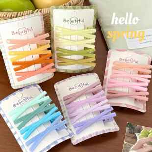 超好看 侧边夹发卡甜美果冻色交叉刘海夹前额碎发夹侧边夹可爱鸭