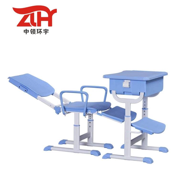 中小初中学生午休折叠课桌椅可手摇升降平躺带储物箱班便携午休
