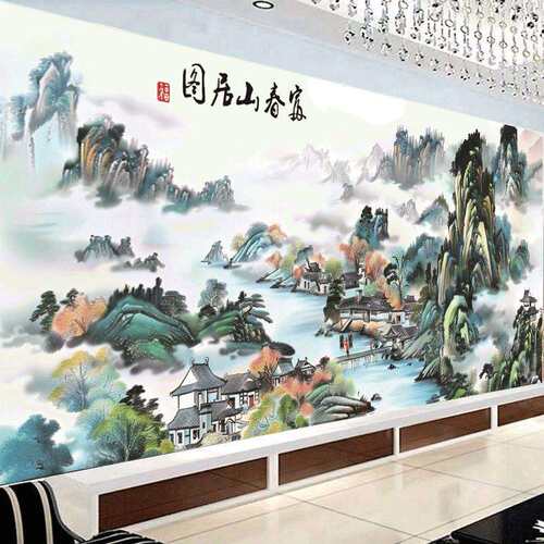 蒙娜丽莎十字绣2024新款富春山居图客厅风景山水画大幅手工自己绣