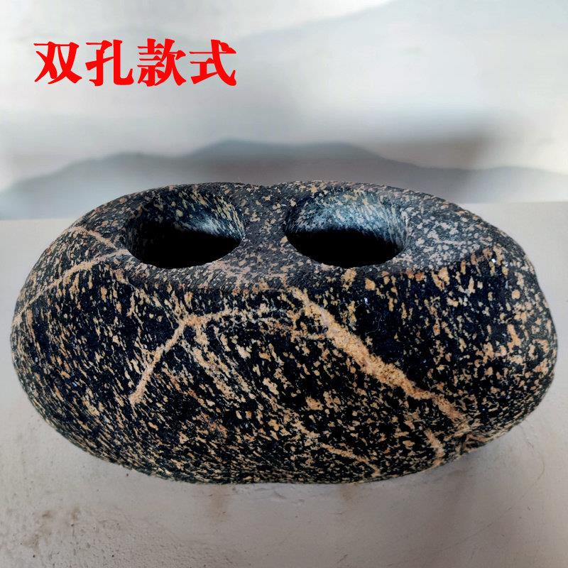笔筒摆件泰山石敢当天然泰山原石书房放祝福新中式花盆办公室摆件