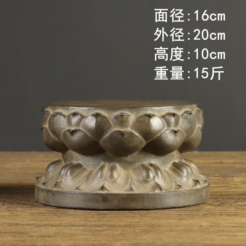 山西古建筑天然青石整料彷古雕刻莲花座石鼓摆件茶台壶垫石墩底座