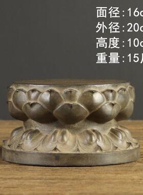 山西古建筑天然青石整料彷古雕刻莲花座石鼓摆件茶台壶垫石墩底座