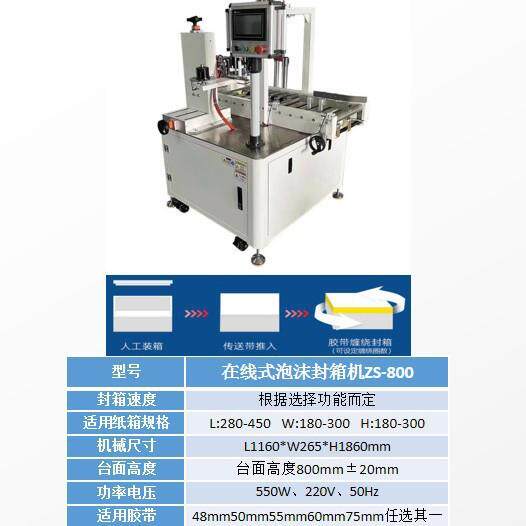 半自动绕带机泡沫箱生鲜水果圆形口部缠绕机泡沫封箱机在线式封箱
