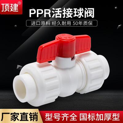 顶建双活接全塑球阀加厚2025324050PPR水管配件自来水管阀门
