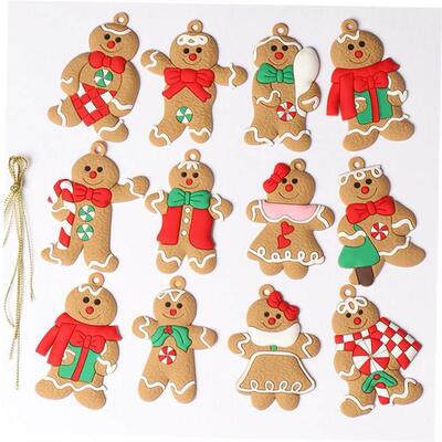 Big Sale! 12pcs Gingerbread Man Christmas Tree Ornaments