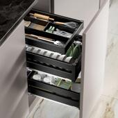 窄拉篮三层拉式 碗篮味收纳碗碟单层具工抽拉篮窄柜置物352篮抽调