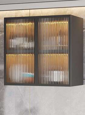 yhu实木吊柜家庭壁挂式厨房卫生间餐厅墙上置物架一体酒柜储物收