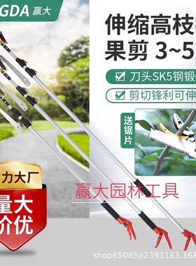 赢大高空伸缩摘果剪SK5高枝剪摘果器摘荔枝龙眼石榴柿子摘果剪