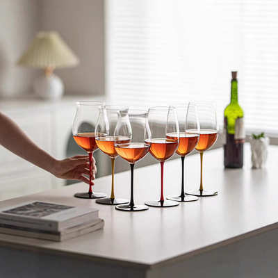 高端波尔多红酒杯水晶玻璃葡萄酒杯勃艮第酒杯批发原色无痕粘接