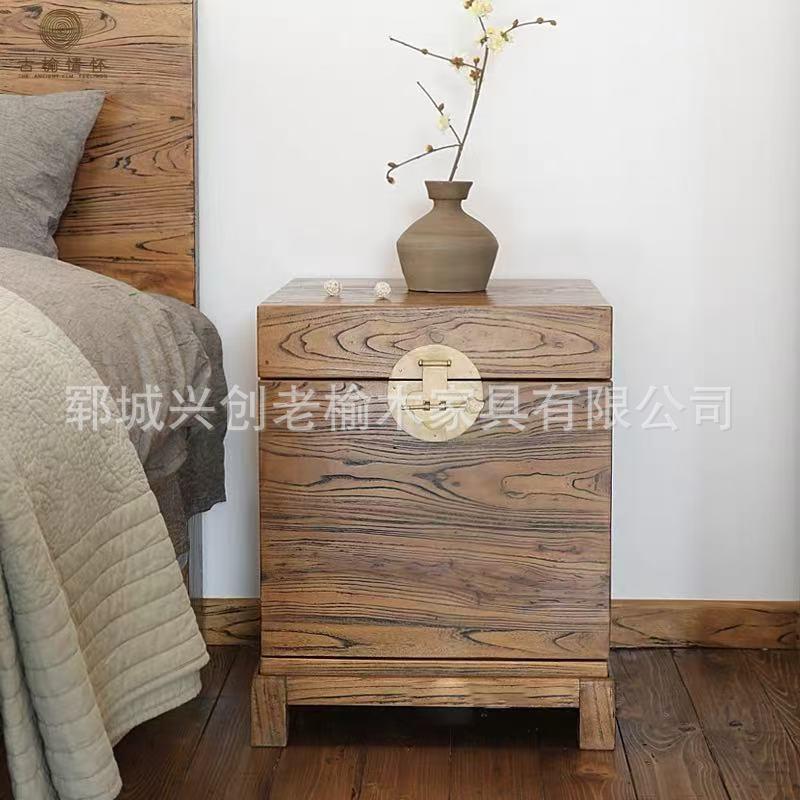 榆木角柜中式木墙咨询角老边实柜转角小柜子客厅木立实柜卧室储物